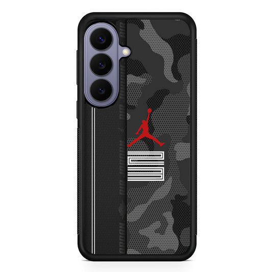 Air Jordan Emblem on Leather Samsung Galaxy S26 Case | Slim Protective Rubber Case for Samsung S26