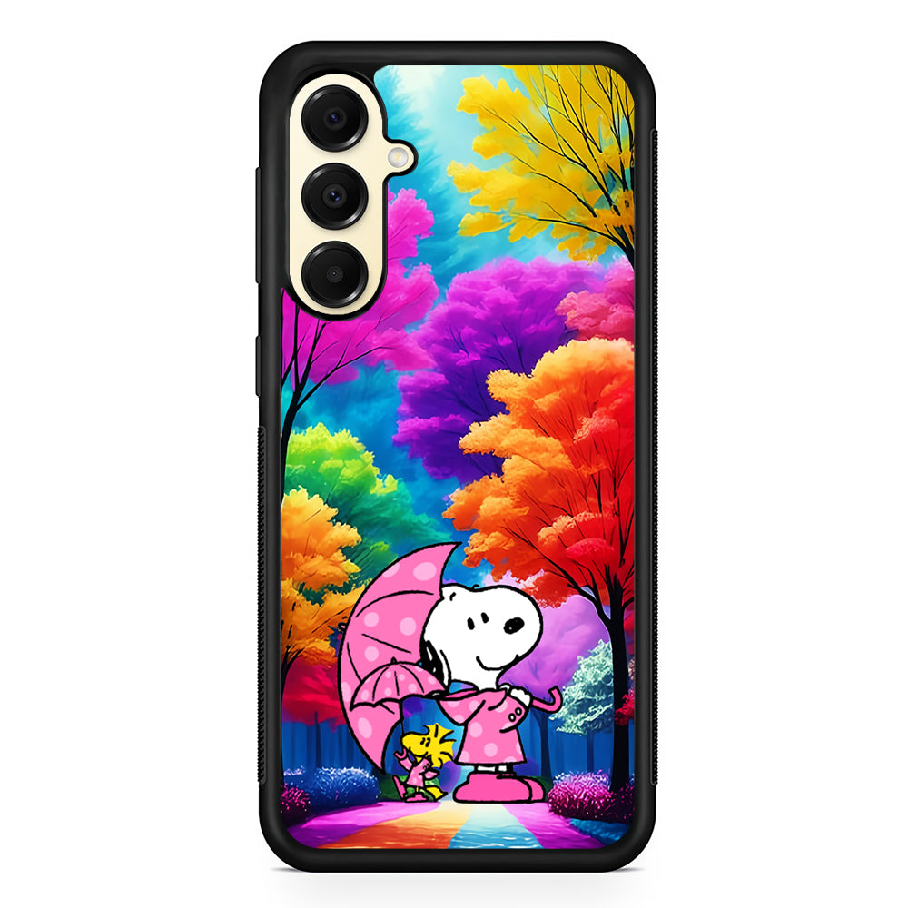Snoopy and Woodstock in the Forest Samsung Galaxy A16 Case | Slim Rubber Samsung Galaxy A16 Case