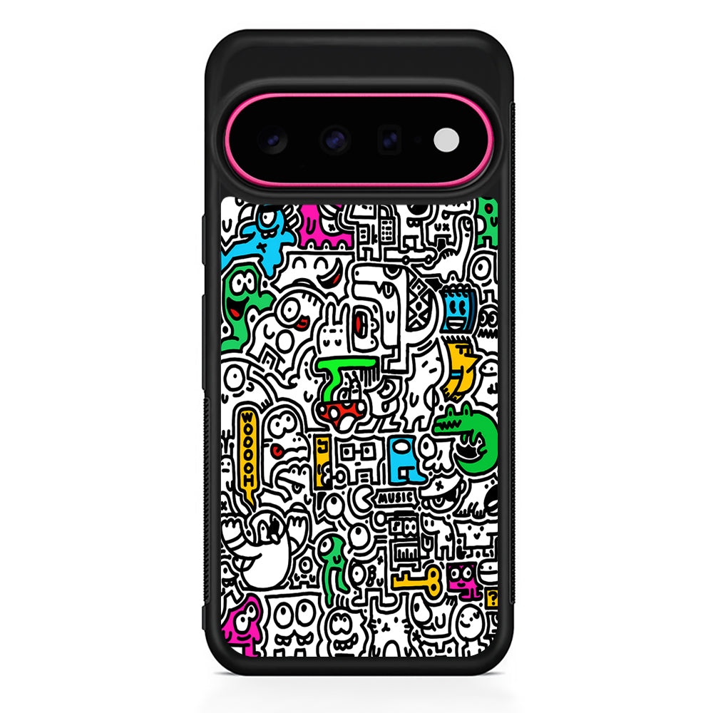 Graffiti Doodle Drawings Art Google Pixel 11 Case | Slim Shockproof Cover
