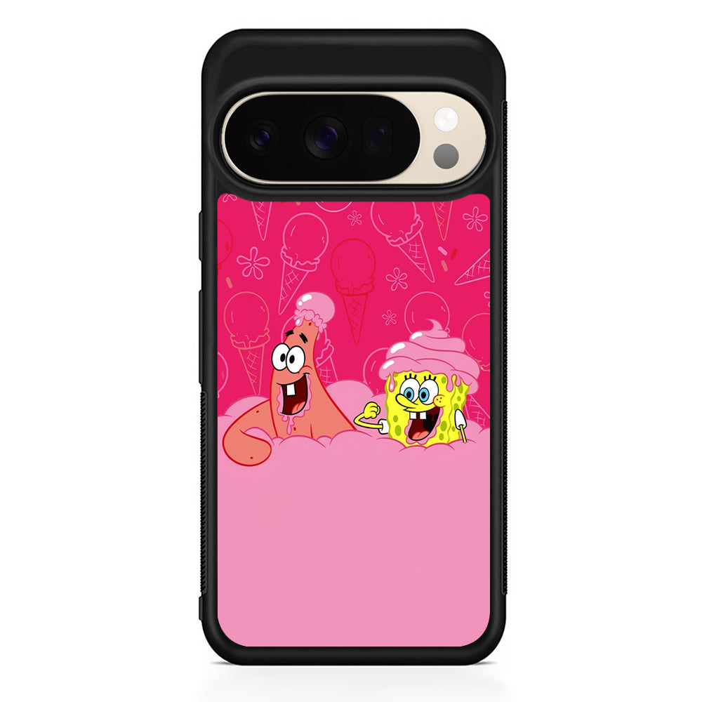Spongebob and Patrick Eating Ice Cream Google Pixel 10 Pro XL Case | Slim Google Pixel 10 Pro XL Protective Case