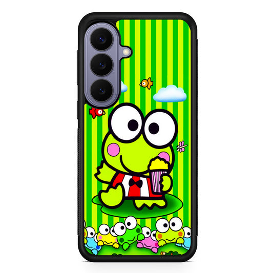 Keroppi Stripe Green Samsung Galaxy S26 Case | Durable Rubber Case for Samsung Galaxy S26