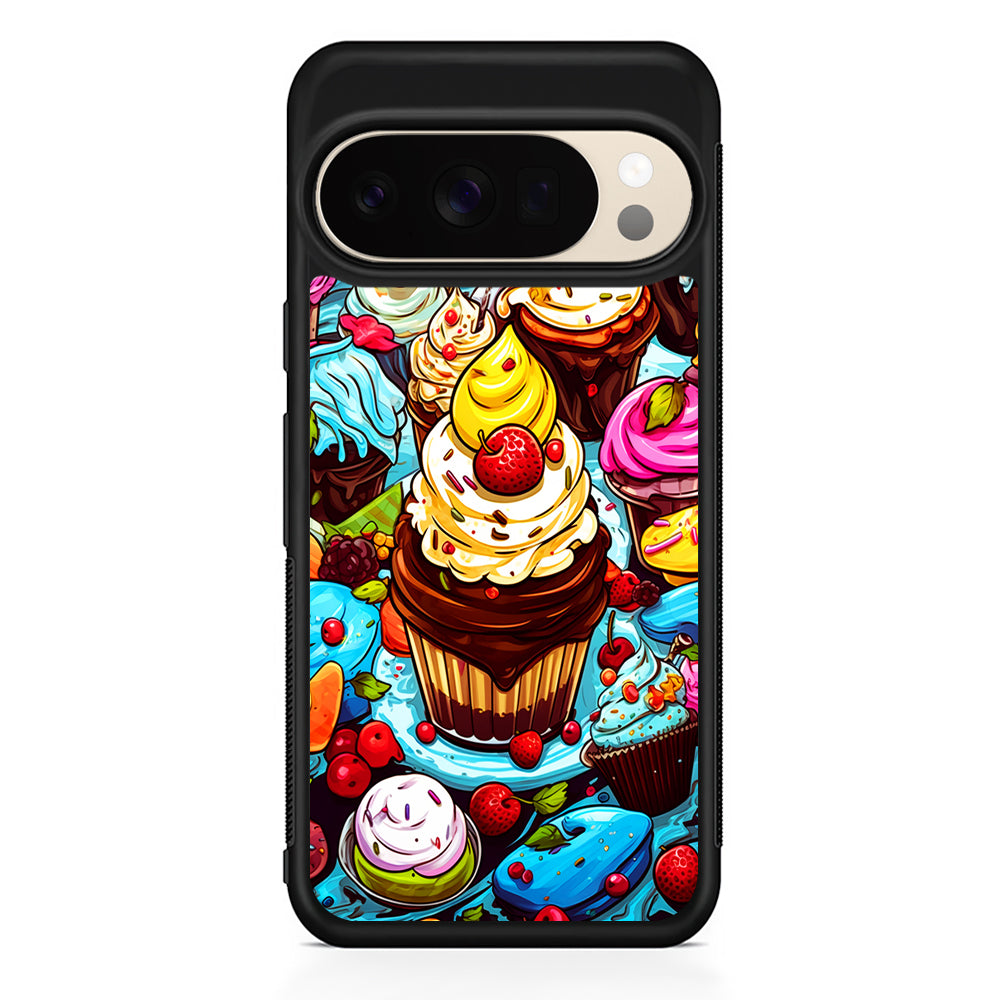 Sweet Desserts Food Doodle Google Pixel 10 Pro XL Case | Slim Google Pixel 10 Pro XL Protective Case