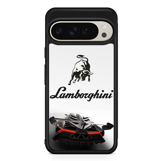 Lamborghini White Logo Car Google Pixel 9 Pro Case | Slim Protective Cover