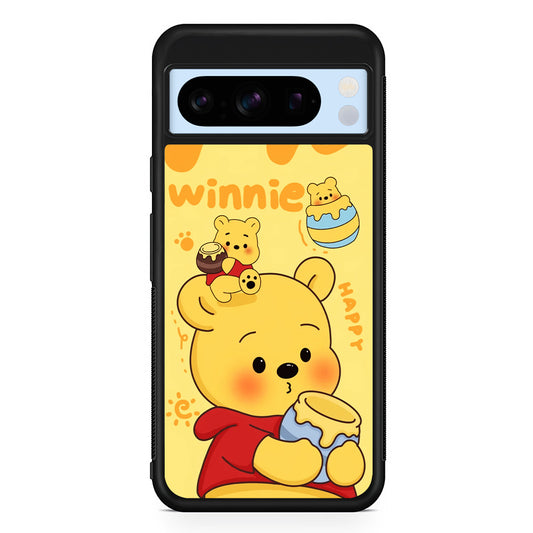 Cute Winnie The Pooh Happy Google Pixel 8 Pro Case | Slim Rubber Case for Google Pixel 8 Pro