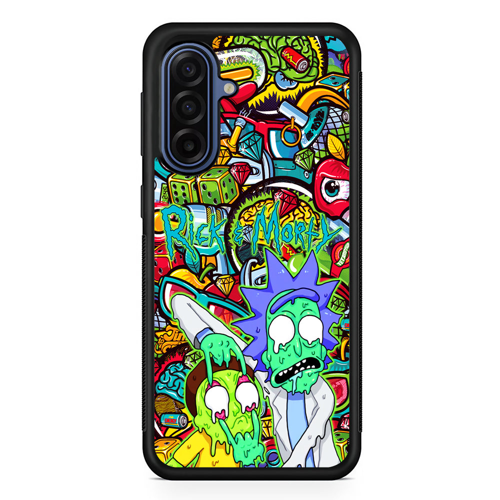 Rick and Morty Melt in Doodle Samsung Galaxy A17 Case | Slim Protective Phone Cover