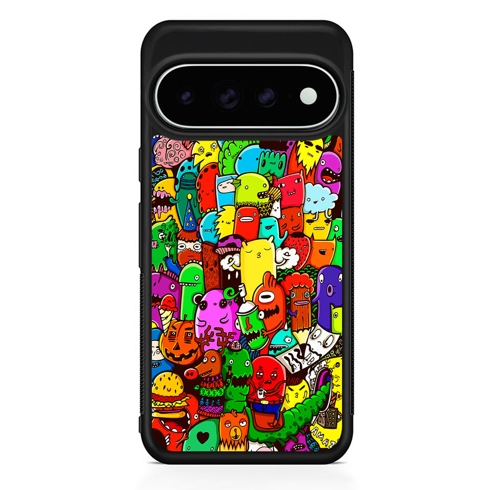 Cartoon Doodle Drawing Art Google Pixel 11 Pro XL Case - Custom Design Protective Case
