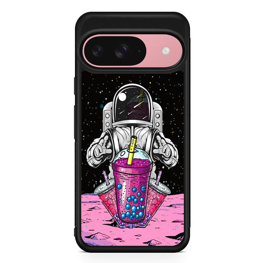 Astronaut and Bubble Ice Google Pixel 9 Case | Google Pixel 9 Protective Rubber Case