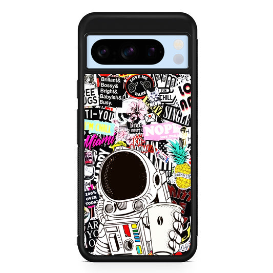 Astronauts Coffee Cheers Google Pixel 8 Pro Case | Slim Rubber Case for Google Pixel 8 Pro