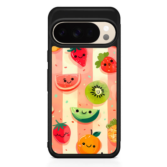 Colorful Fruit Cartoon Stripe Google Pixel 10 Pro XL Case | Slim Google Pixel 10 Pro XL Protective Case