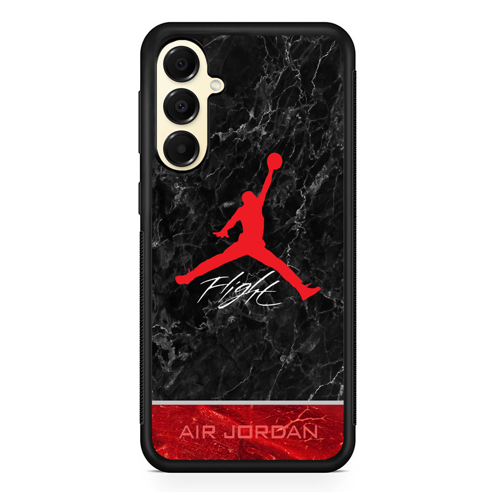 Air Jordan Flight Black Marble Samsung Galaxy A16 Case | Slim Rubber Case for Samsung Galaxy A16