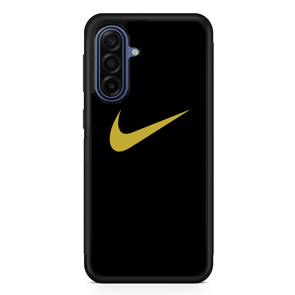 Nike Gold Logo Black Samsung Galaxy A17 Case | Samsung Galaxy A17 Protective Rubber Case