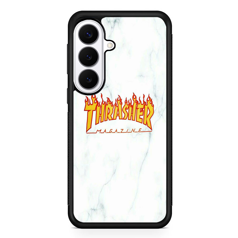 Thrasher White Marble Samsung Galaxy S26 Plus Case | Stylish Protective Cover for Samsung Galaxy S26 Plus