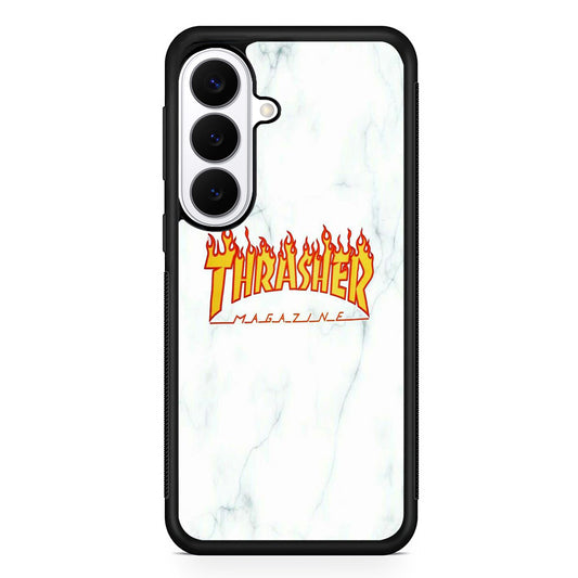 Thrasher White Marble Samsung Galaxy S26 Plus Case | Stylish Protective Cover for Samsung Galaxy S26 Plus