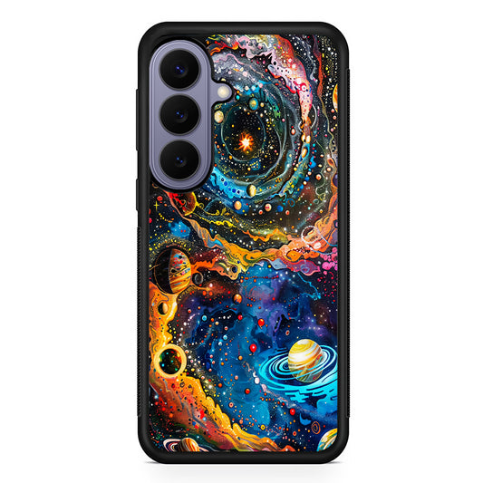 Colorful Galaxy Many Planets Samsung Galaxy S26 Case | Durable Rubber Case for Samsung Galaxy S26