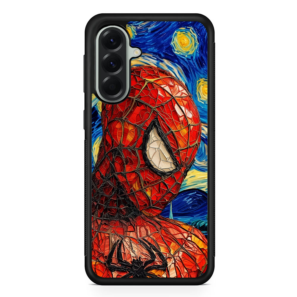 Spiderman Starry Night Samsung Galaxy A56 Case | Samsung Galaxy A56 Protective Rubber Case