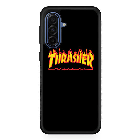 Thrasher Magazine Black Simple Fire Samsung Galaxy A17 Case | Samsung Galaxy A17 Protective Rubber Case