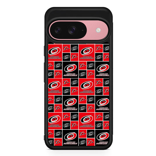 NHL Carolina Hurricanes Pattern Google Pixel 9 Case | Google Pixel 9 Protective Rubber Case