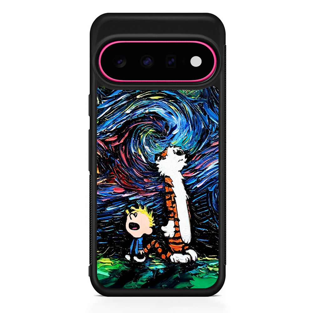 Calvin and Hobbes Starry Night Google Pixel 11 Case | Slim Shockproof Cover