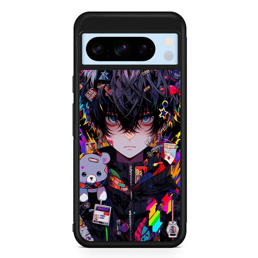 Anime Boy Bear Doll Aesthetic Google Pixel 8 Pro Case | Slim Rubber Case for Google Pixel 8 Pro
