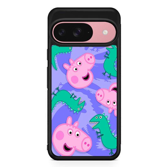 Peppa Pig Purple Google Pixel 9 Case | Google Pixel 9 Protective Rubber Case