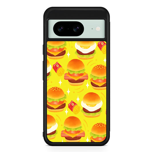 Fast Food Snack Burger Google Pixel 8 Case | Durable Protective Cover for Google Pixel 8
