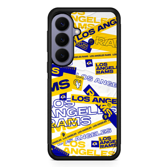 NFL Los Angeles Rams Logo Pattern Samsung Galaxy S26 Case | Durable Rubber Case for Samsung Galaxy S26