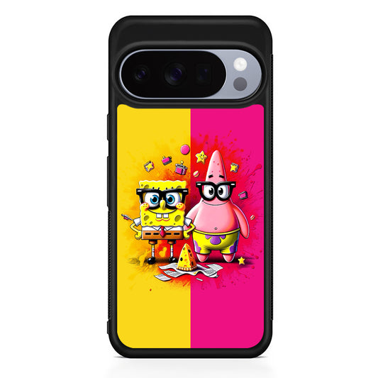 Spongebob and Patrick Yellow Pink Google Pixel 10 Pro Case | Slim Google Pixel 10 Pro Rubber Case