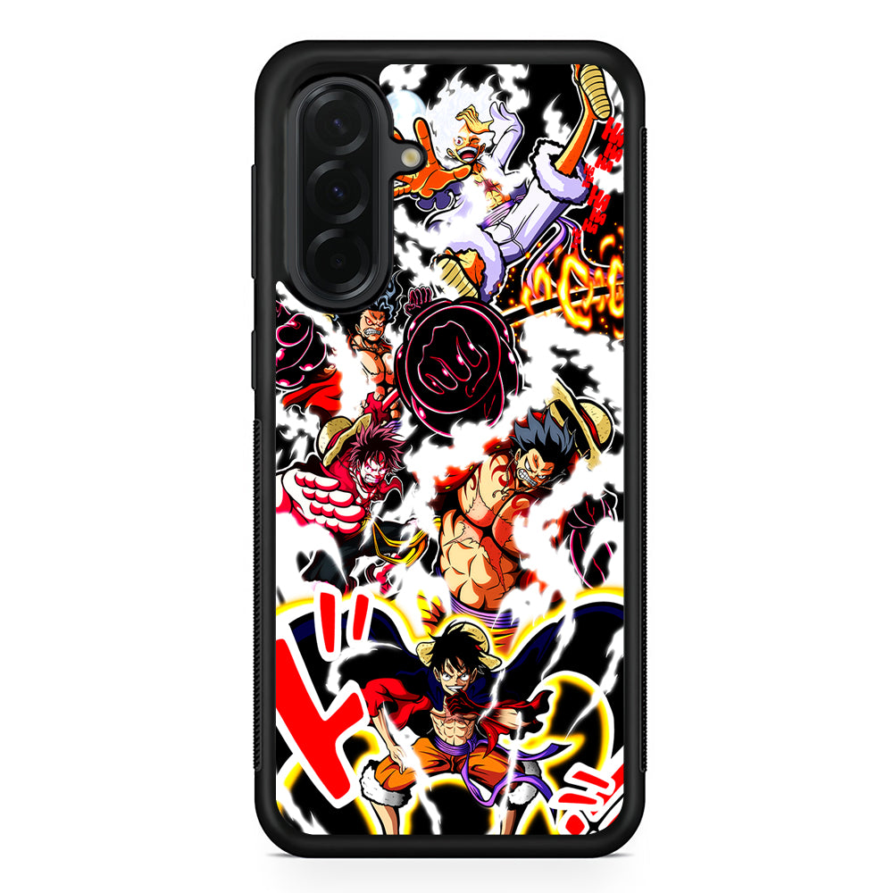 One Piece Luffy Gear Transformation Samsung Galaxy A36 Case | Protective Rubber Cover