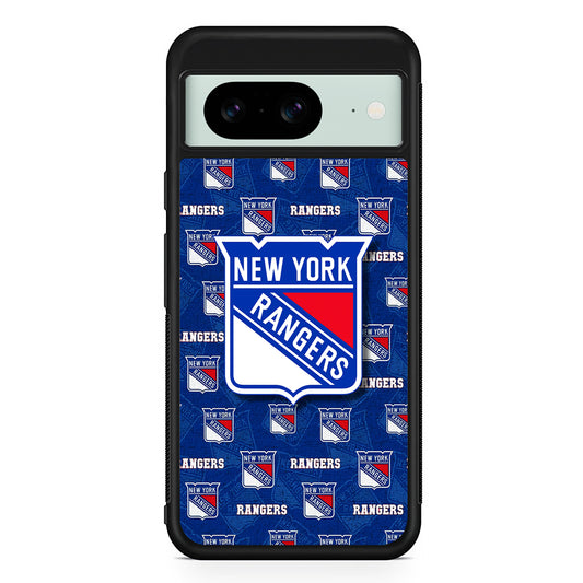 NHL New York Rangers Pattern Google Pixel 8 Case | Durable Protective Cover for Google Pixel 8