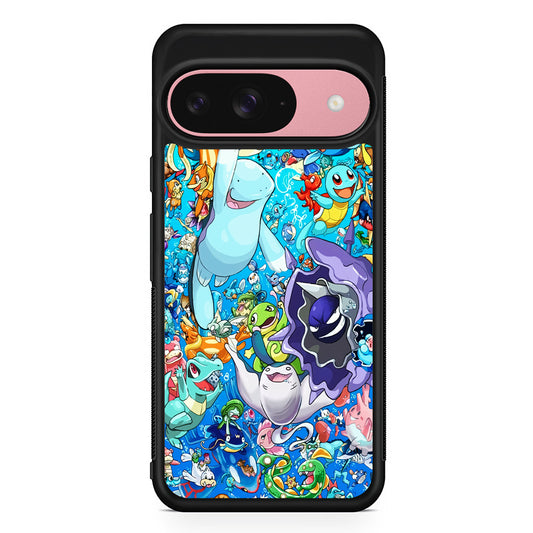 Pokemon Water Google Pixel 9 Case | Google Pixel 9 Protective Rubber Case