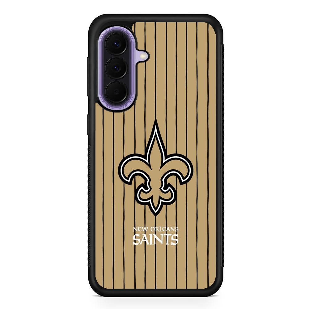NFL New Orleans Saints Striped Samsung Galaxy A57 Case | Slim Samsung Galaxy A57 Rubber Case