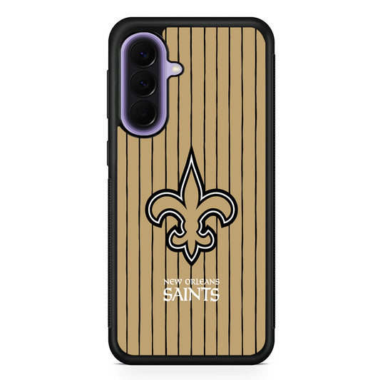 NFL New Orleans Saints Striped Samsung Galaxy A57 Case | Slim Samsung Galaxy A57 Rubber Case
