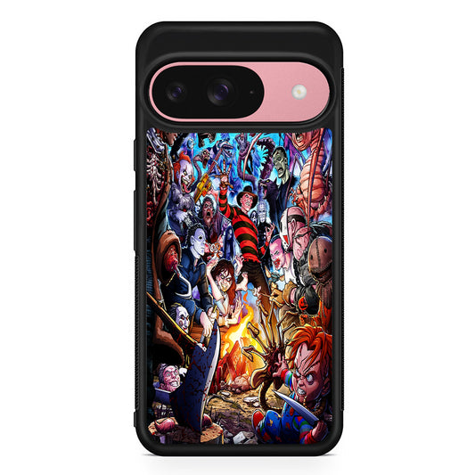 Scary Movie Horror Main Characters Google Pixel 9 Case | Google Pixel 9 Protective Rubber Case
