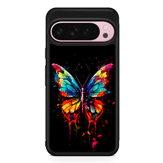 Colorful Butterfly Painting on Black Google Pixel 9 Pro XL Case | Protective Cover