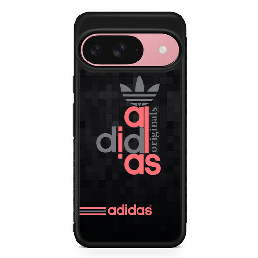 Adidas Original All Black Google Pixel 9 Case | Google Pixel 9 Protective Rubber Case