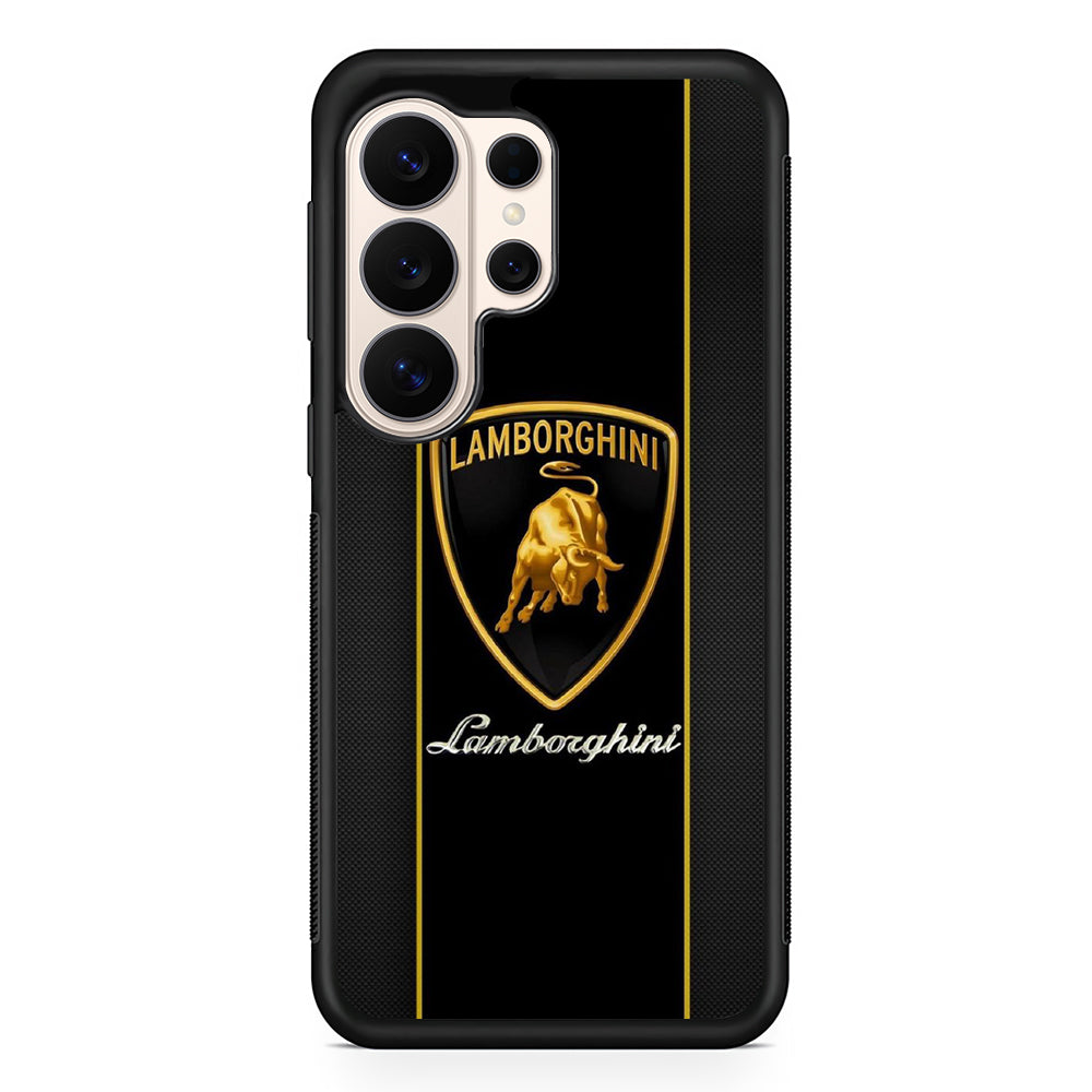 Lamborghini Carbon Stripe Gold Samsung Galaxy S26 Ultra Case | Durable Samsung Galaxy S26 Ultra Phone Case