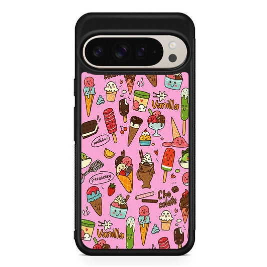 Ice Cream Doodle Cartoon Google Pixel 9 Pro Case | Slim Protective Cover