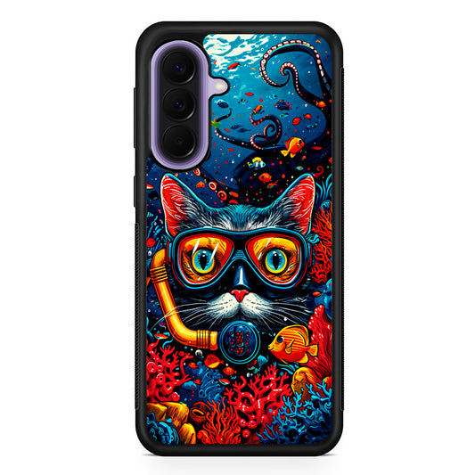 Kitty Cat Under The Sea Samsung Galaxy A57 Case | Slim Samsung Galaxy A57 Rubber Case