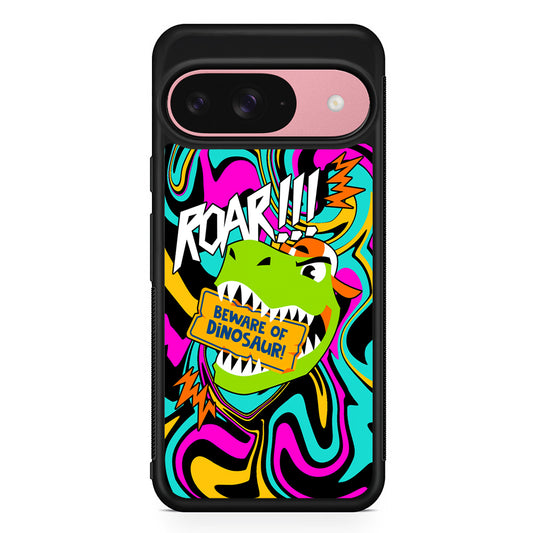 Beware from Dinosaur Roar Google Pixel 9 Case | Google Pixel 9 Protective Rubber Case