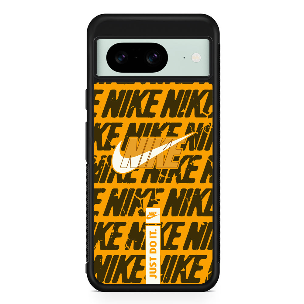 Nike Patern in Yellow Google Pixel 8 Case | Slim Rubber Case for Google Pixel 8