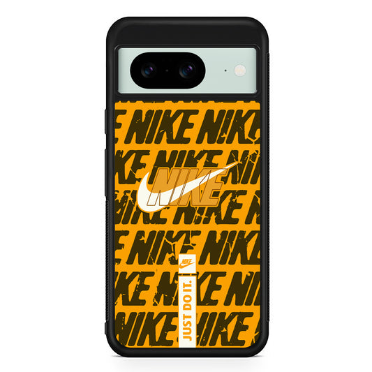 Nike Patern in Yellow Google Pixel 8 Case | Slim Rubber Case for Google Pixel 8