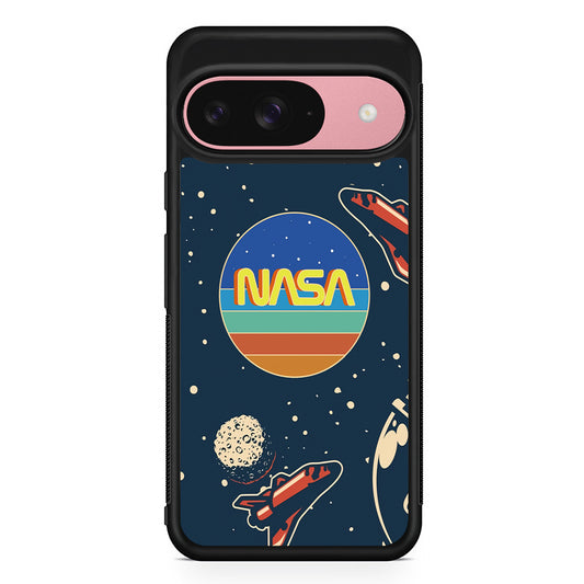 Nasa Retro Space Google Pixel 9 Case | Google Pixel 9 Protective Rubber Case