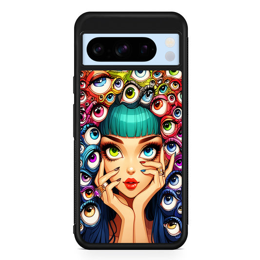 Flamboyant Girl with Many Eyes Google Pixel 8 Pro Case | Slim Rubber Case for Google Pixel 8 Pro