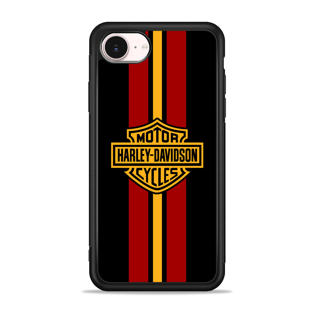 Harley Davidson Red Stripe Emblem iPhone 17e Case - Silicone Case