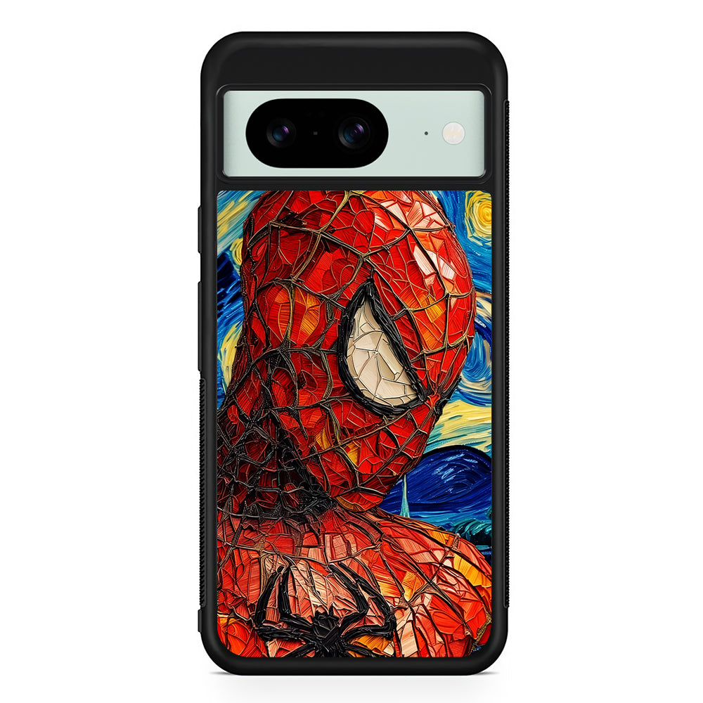 Spiderman Starry Night Google Pixel 8 Case | Durable Protective Cover for Google Pixel 8