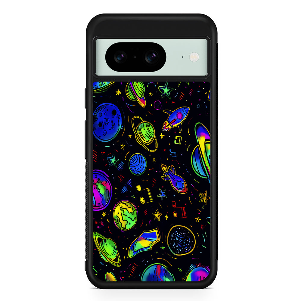 Space Planets and Spaceships Google Pixel 8 Case | Durable Protective Cover for Google Pixel 8