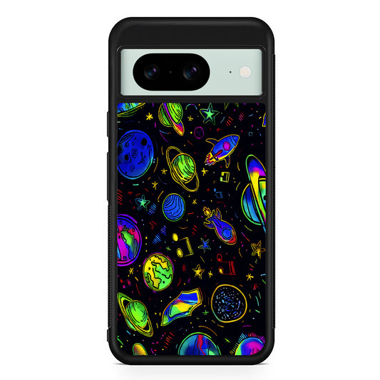 Space Planets and Spaceships Google Pixel 8 Case | Durable Protective Cover for Google Pixel 8