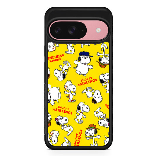 Snoopy and Siblings Dance Google Pixel 9 Case | Google Pixel 9 Protective Rubber Case
