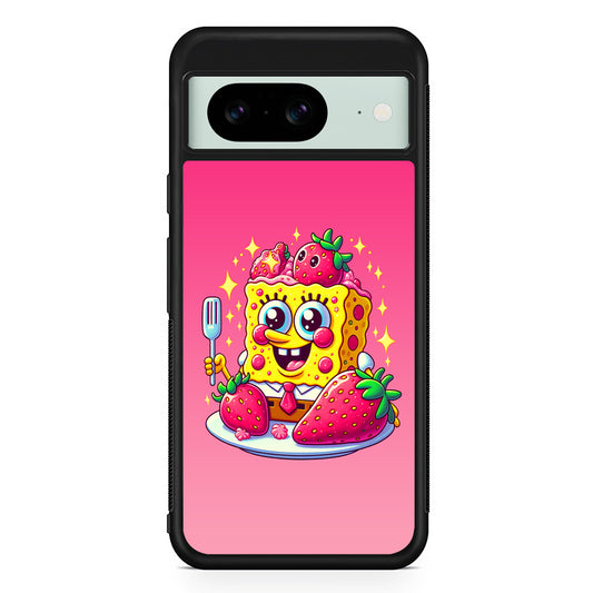 SpongeBob Eating Strawberry Google Pixel 8 Case | Durable Protective Cover for Google Pixel 8