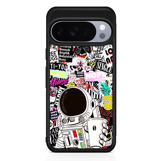 Astronauts Coffee Cheers Google Pixel 10 Pro Case | Slim Google Pixel 10 Pro Rubber Case